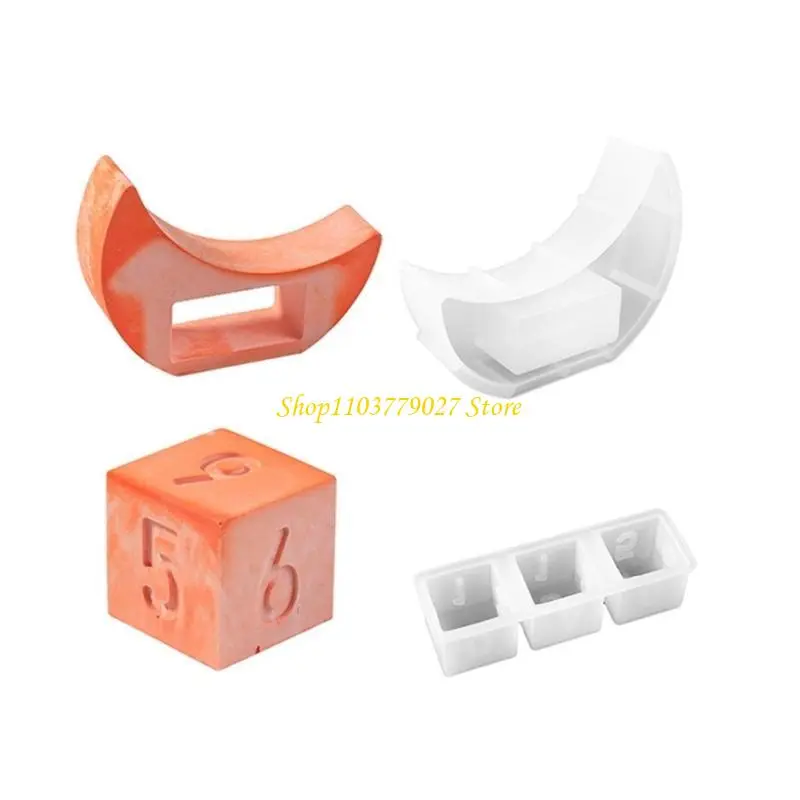 C4DF 3-in-1 Number Cube Silicone Molds Silicone Block Calendar Molds for Epoxy Resin