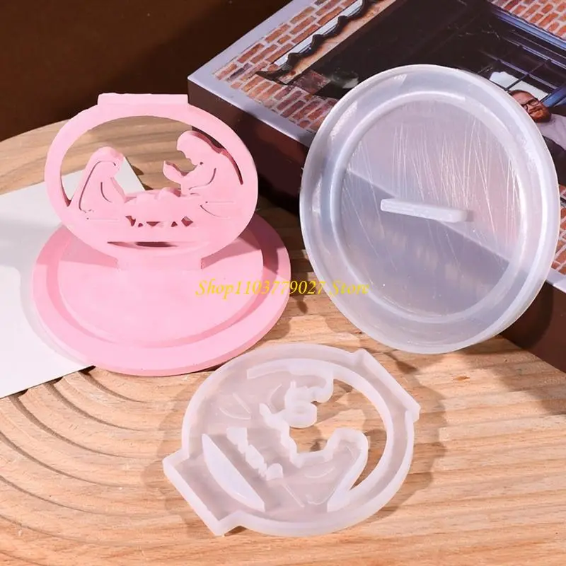 C4DF Star Moon Candlestick Silicone Molds Middle Eastern Holder Molds 3D Ornament Molds Plasters Mould