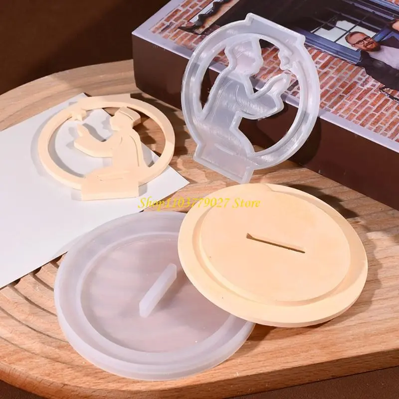 C4DF Star Moon Candlestick Silicone Molds Middle Eastern Holder Molds 3D Ornament Molds Plasters Mould