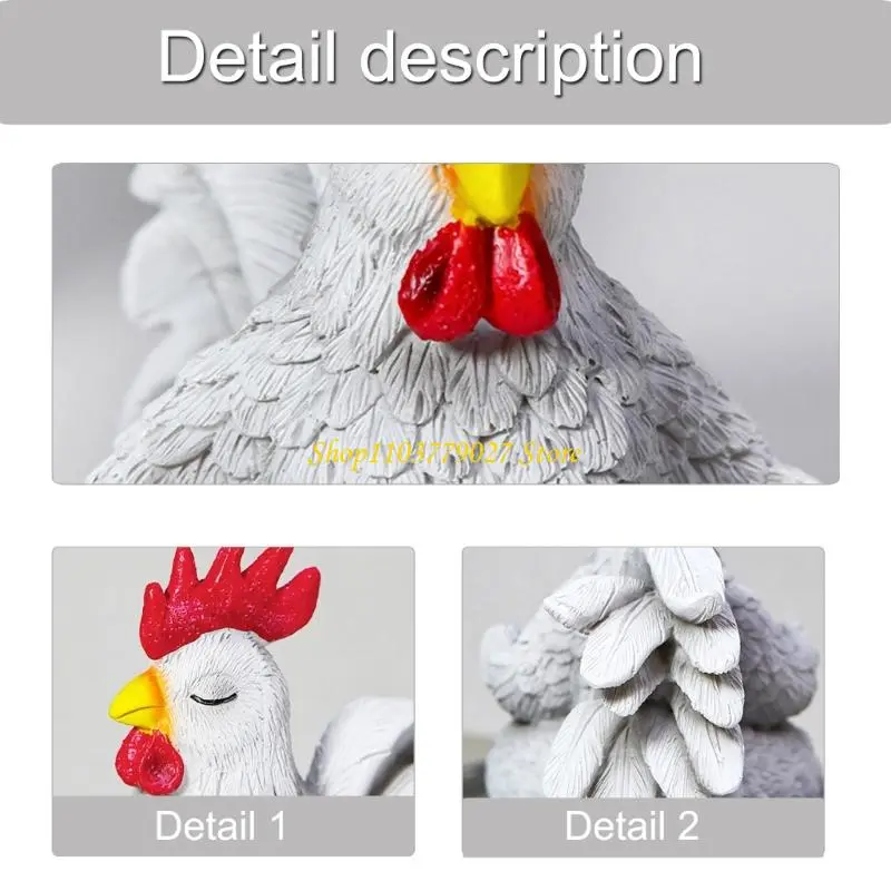 C4DF Funny Meditating Rooster Figurine Resins Art Piece Sculpture Meditations Gift