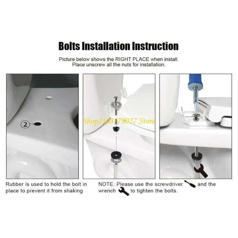 C4DF 2pcs Toilet Mounting Set Expansion Screws Ensure Stability Toilet Seats Replacement Screws Toilet Mounting Set for Home