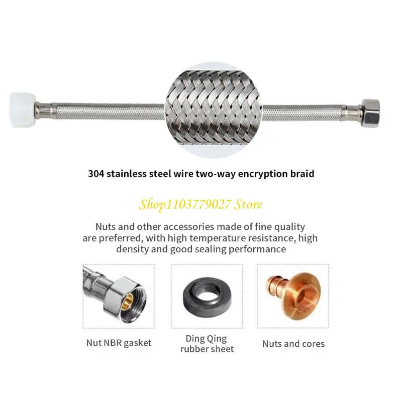 C4DF Stainless Steel Toilet Supply Line Flexible Toilet Connector 7/8inch to 3/8inch