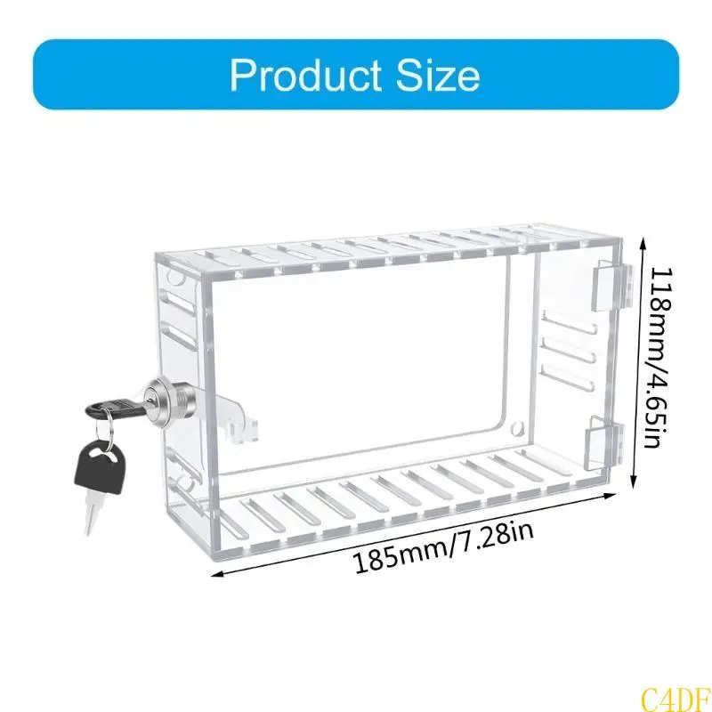 C4DF Lockable Thermostat Lock Box Cover Thermostat Lock Box with Key Easy to Install
