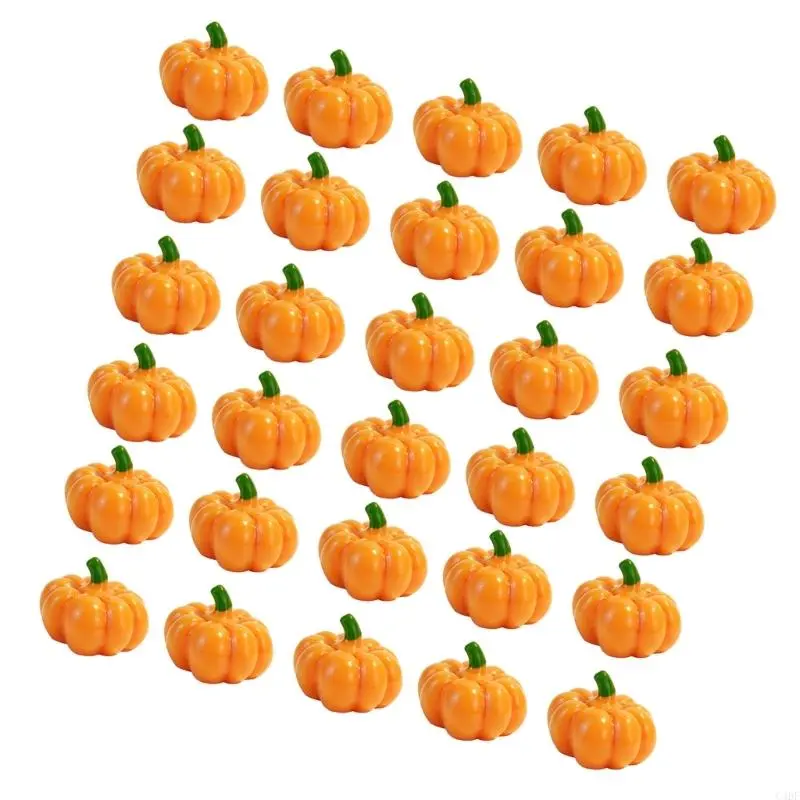 C4DF Mini Pumpkin Model Halloween Miniature Pumpkin Figurines Tiny Pumpkin Statue