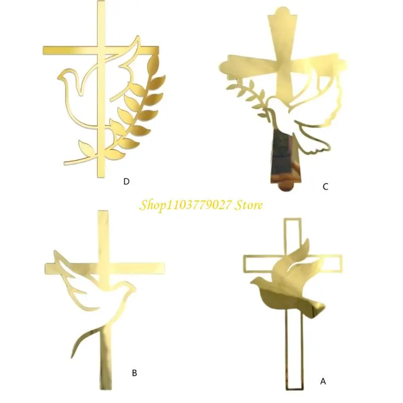 C4DF Waterproof Cake Decoration Crossed Doves Cake Insert For Wedding Decoration