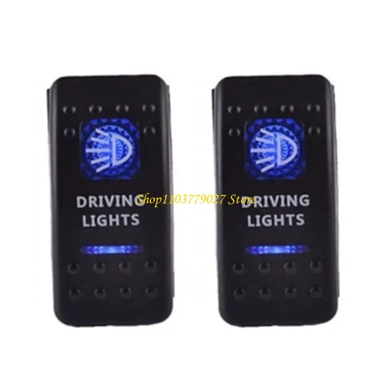C4DF 2Pcs 20A 12V LED Light Rocker Switches 5 Pin 2 Position Rocker Toggle Switches