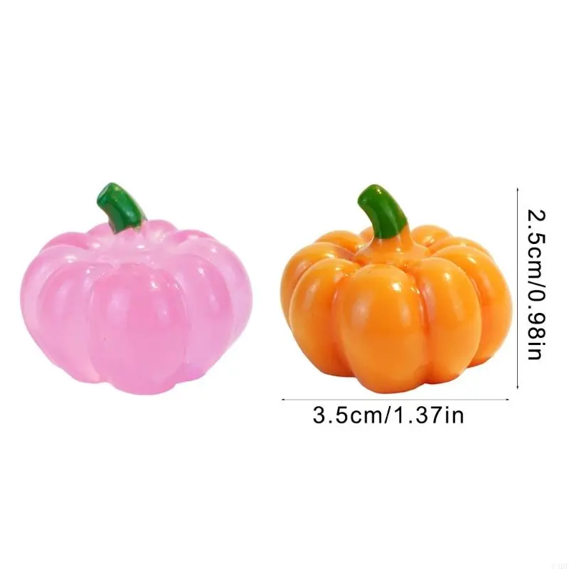 C4DF Mini Pumpkin Model Halloween Miniature Pumpkin Figurines Tiny Pumpkin Statue