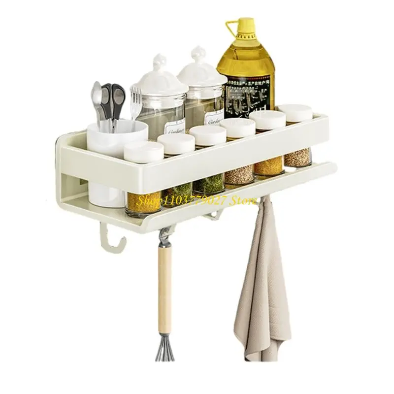 C4DF Space Saving Designs Vertical Mount Kitchen Rack Sturdy Carbon Steel Construction Holds Utensils Spices Towels