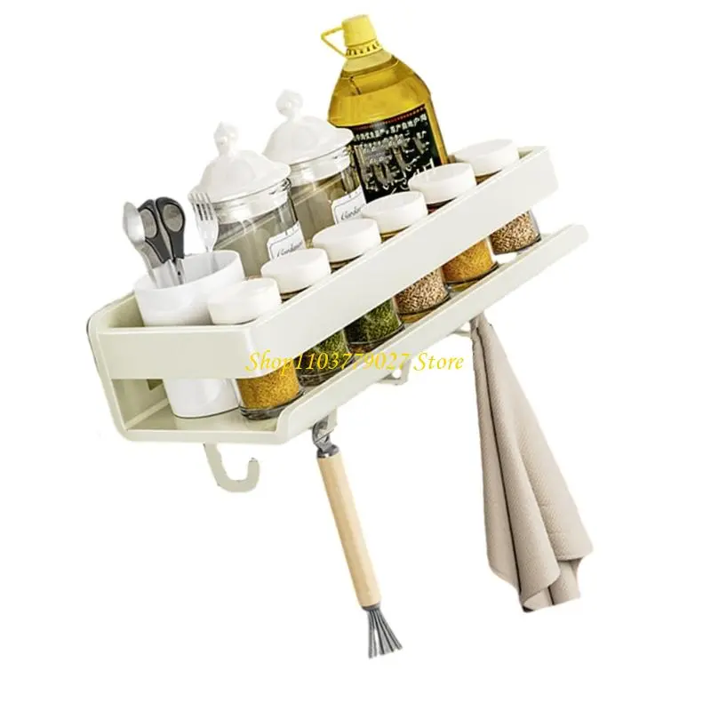 C4DF Space Saving Designs Vertical Mount Kitchen Rack Sturdy Carbon Steel Construction Holds Utensils Spices Towels