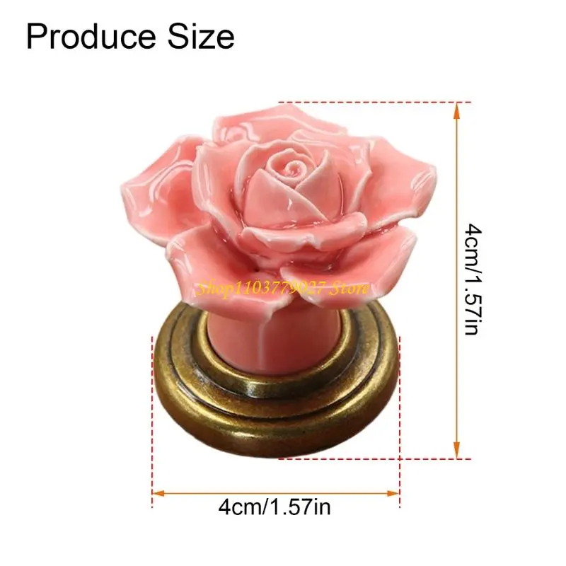 C4DF 4Pcs Artistics Cabinets Knobs Ceramics Zinc Alloy Drawer Pulls for Wardrobes