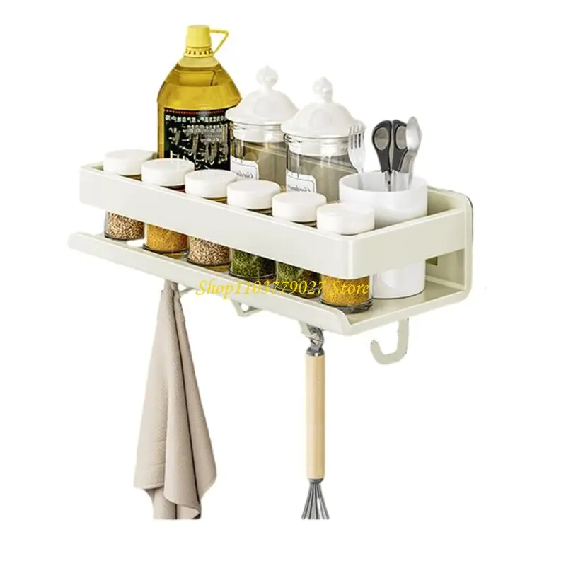 C4DF Space Saving Designs Vertical Mount Kitchen Rack Sturdy Carbon Steel Construction Holds Utensils Spices Towels