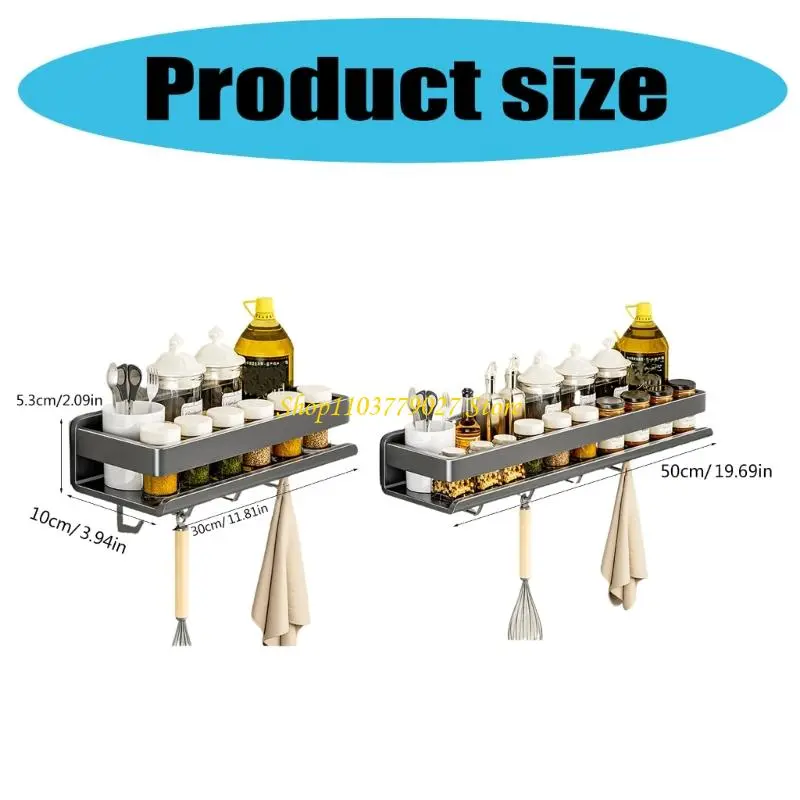 C4DF Space Saving Designs Vertical Mount Kitchen Rack Sturdy Carbon Steel Construction Holds Utensils Spices Towels