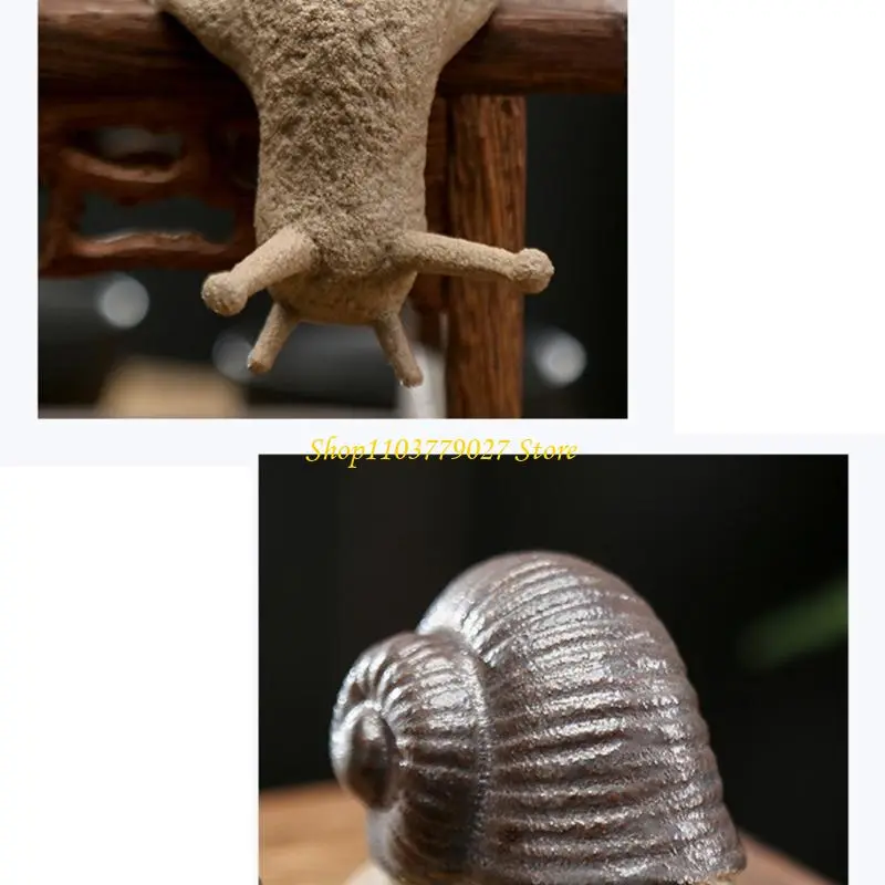 C4DF Coarse Pottery Snail Miniature Figurine Ceramics Crafts Home Desktop Ornament Fairys Garden Bonsais Plant Decoration