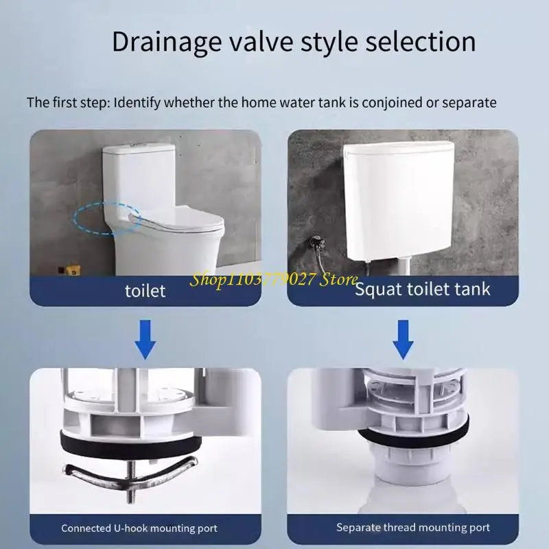 C4DF Toilet Tanks Drain Valves Replacement Set High Seal Easy Installion for Bathroom