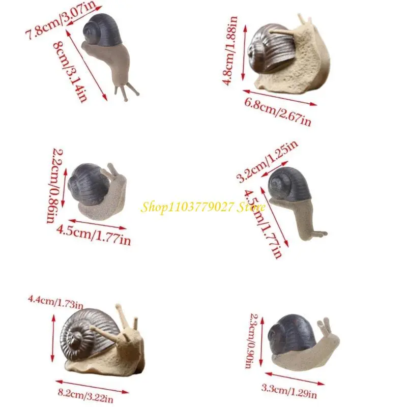 C4DF Coarse Pottery Snail Miniature Figurine Ceramics Crafts Home Desktop Ornament Fairys Garden Bonsais Plant Decoration