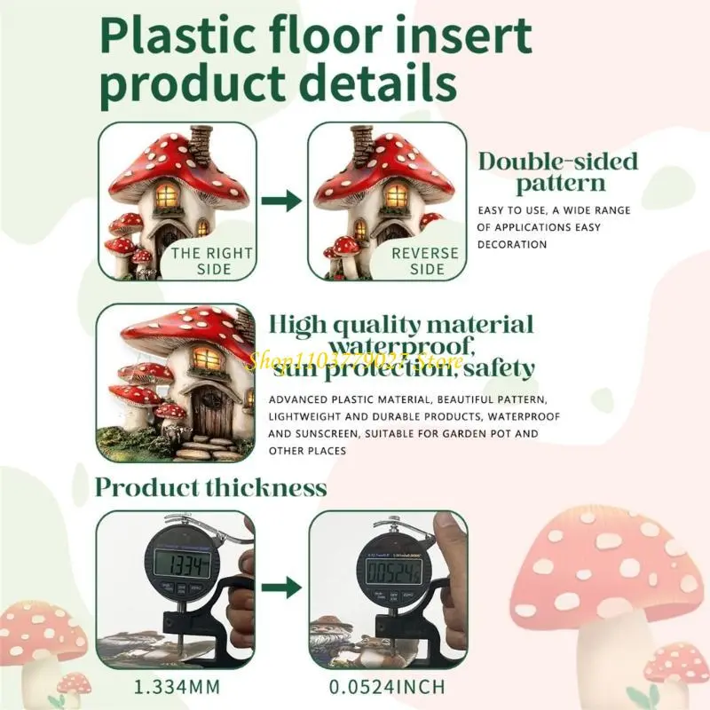 C4DF Enchanting Forest Mushroom House Garden Stake Embellishments Set Suitable For Yard Art Outdoor Decoration Nature Lovers