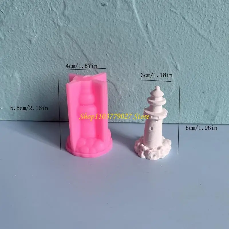 C4DF 3D Lighthouse Mould Silicone Molds Handmade Plasters Molds Ornament Molds