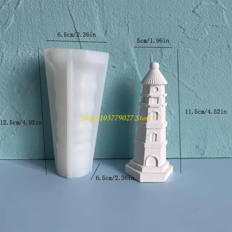 C4DF 3D Lighthouse Mould Silicone Molds Handmade Plasters Molds Ornament Molds