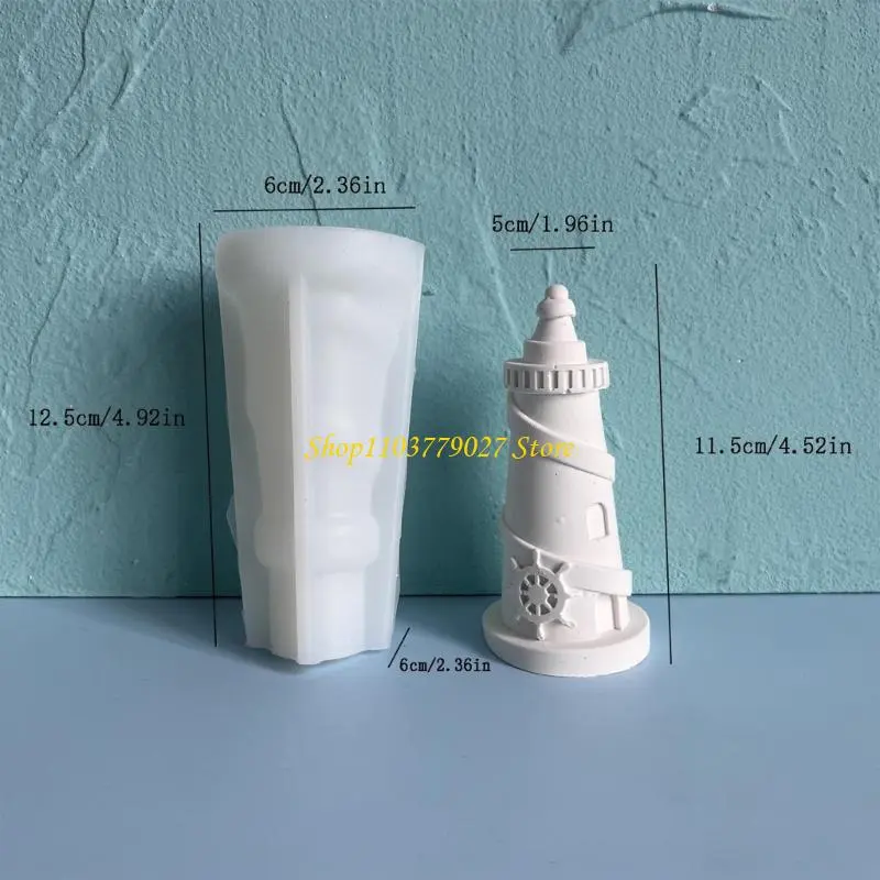 C4DF 3D Lighthouse Mould Silicone Molds Handmade Plasters Molds Ornament Molds