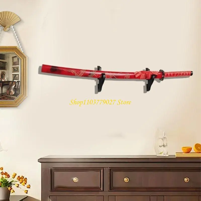C4DF Elegant Swords Display Rack Hanger Wall Mounted Padded Hook Flute Stand
