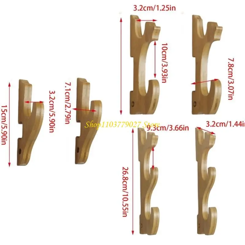 C4DF Elegant Swords Display Rack Hanger Wall Mounted Padded Hook Flute Stand