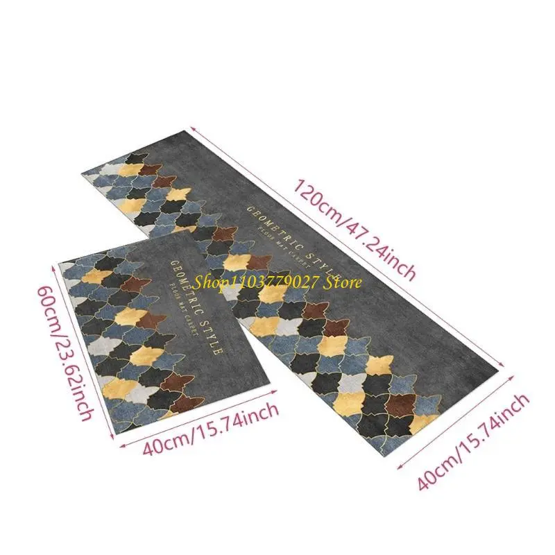 C4DF Kitchen Floor Mat Anti Slip Oil Resistant Rug Optional Prints Designing