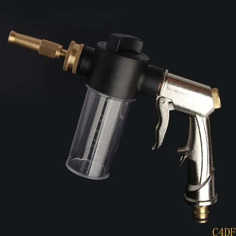 C4DF Garden Hose Nozzle High Pressure Foam Guns with 3.5oz Soap Dispenser for Car Washing Backyard Plant Watering Supply