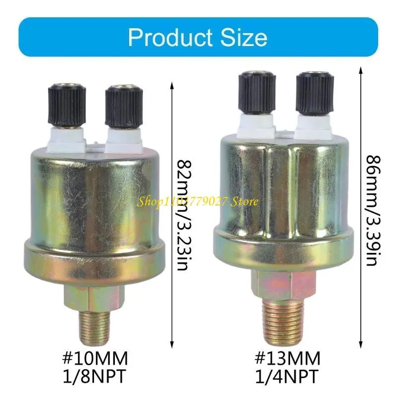 C4DF Fuels Generator Oil Pressure Sensoring 0 to 10 Bar Metal Oil Pressure Monitors for Accurate Monitoring & Easy Installation