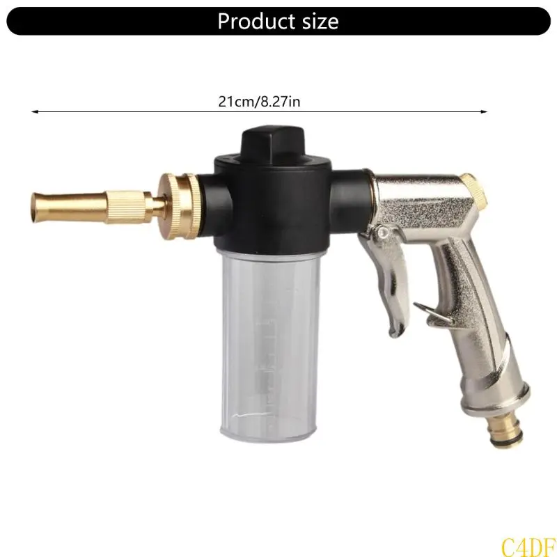 C4DF Garden Hose Nozzle High Pressure Foam Guns with 3.5oz Soap Dispenser for Car Washing Backyard Plant Watering Supply