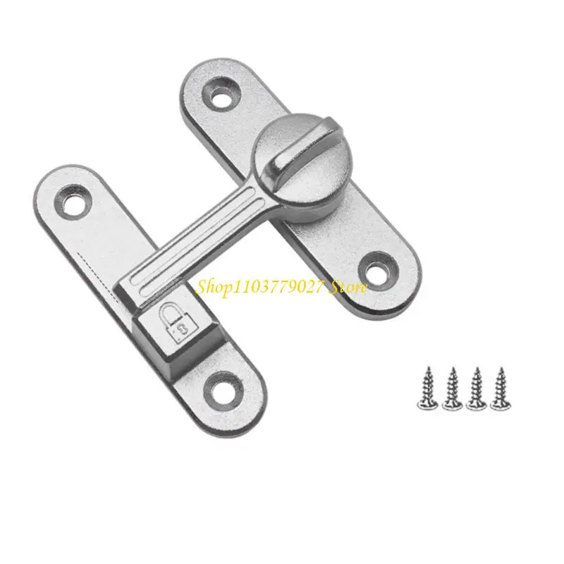 C4DF 90/180 Degree Barn Door Lock Zinc Alloy Safety Door Lock Hardware Enduring