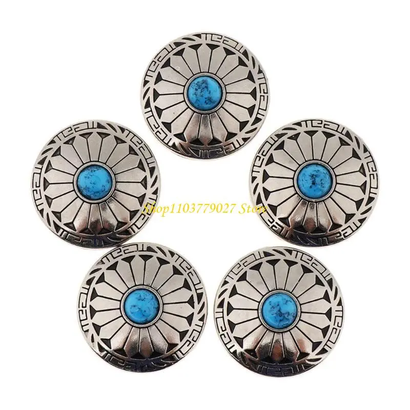 C4DF 5 Pcs 25mm Leather Decorative Buttons Wedding Buttons for Craft Decoration