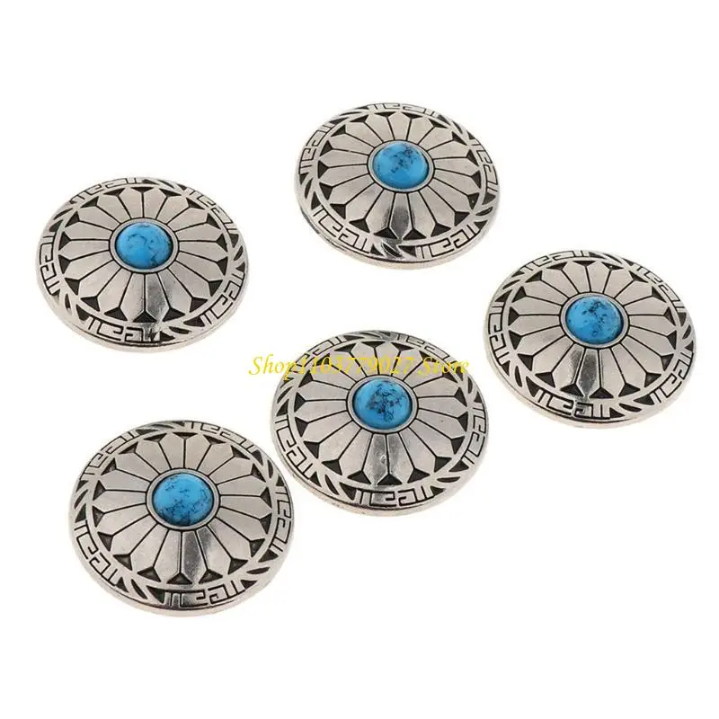 C4DF 5 Pcs 25mm Leather Decorative Buttons Wedding Buttons for Craft Decoration