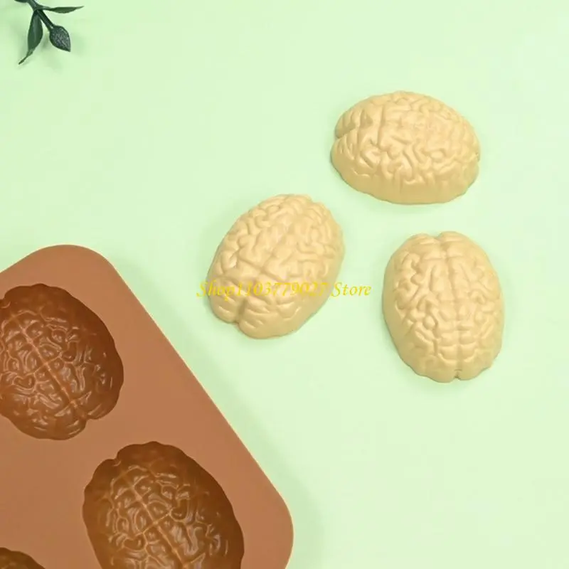 C4DF 2Pcs Brains Silicone Molds Mousses Cake Molds Baking Tool Easy to Cleans