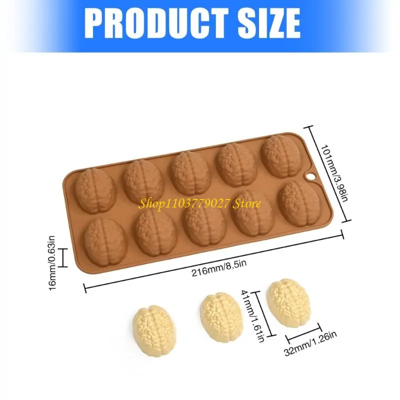 C4DF 2Pcs Brains Silicone Molds Mousses Cake Molds Baking Tool Easy to Cleans