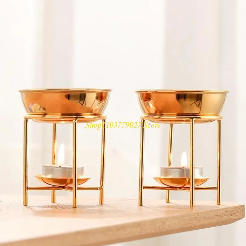 C4DF Stainless Steels Essential Oil Burners Large Capacity Aromatherapist Diffuser Detachable Bowl Tealight Holder