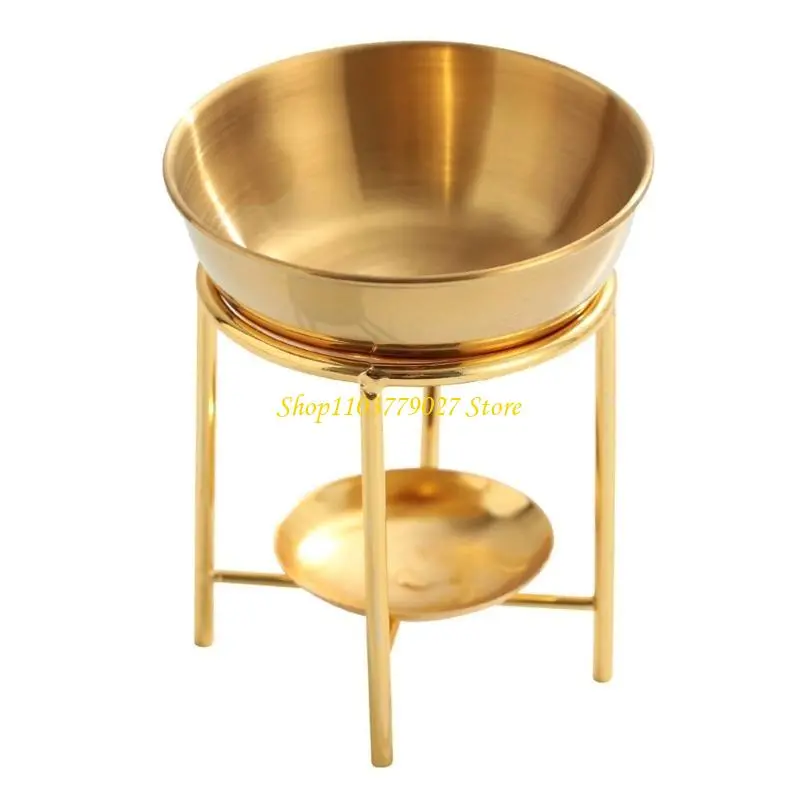 C4DF Stainless Steels Essential Oil Burners Large Capacity Aromatherapist Diffuser Detachable Bowl Tealight Holder