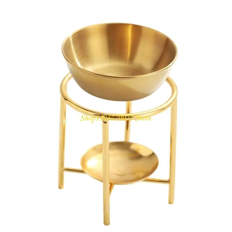 C4DF Stainless Steels Essential Oil Burners Large Capacity Aromatherapist Diffuser Detachable Bowl Tealight Holder