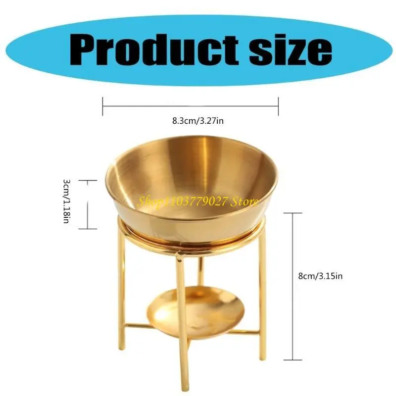 C4DF Stainless Steels Essential Oil Burners Large Capacity Aromatherapist Diffuser Detachable Bowl Tealight Holder