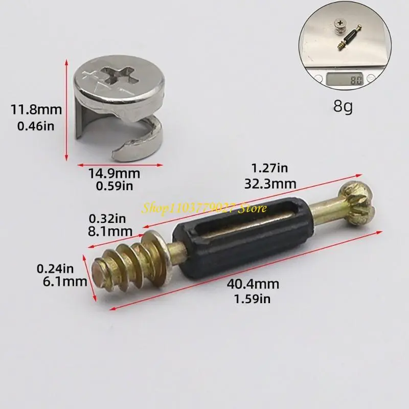 C4DF 100Pieces Twist Lock Fasteners for Furniture Connecting Fittings Includes Cabinet Nut and Tapping Screws Daily Use