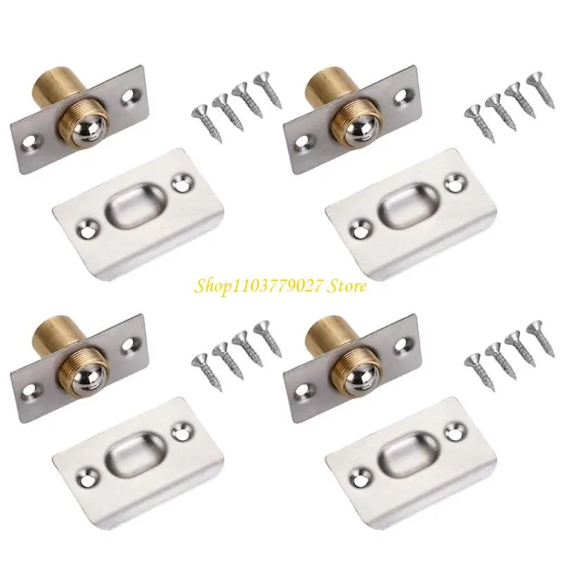 C4DF 4Pcs Balls Door Catches Internal Door Adjustable Balls Magnet Latches Door Hardware for Pantries Cupboard Closet