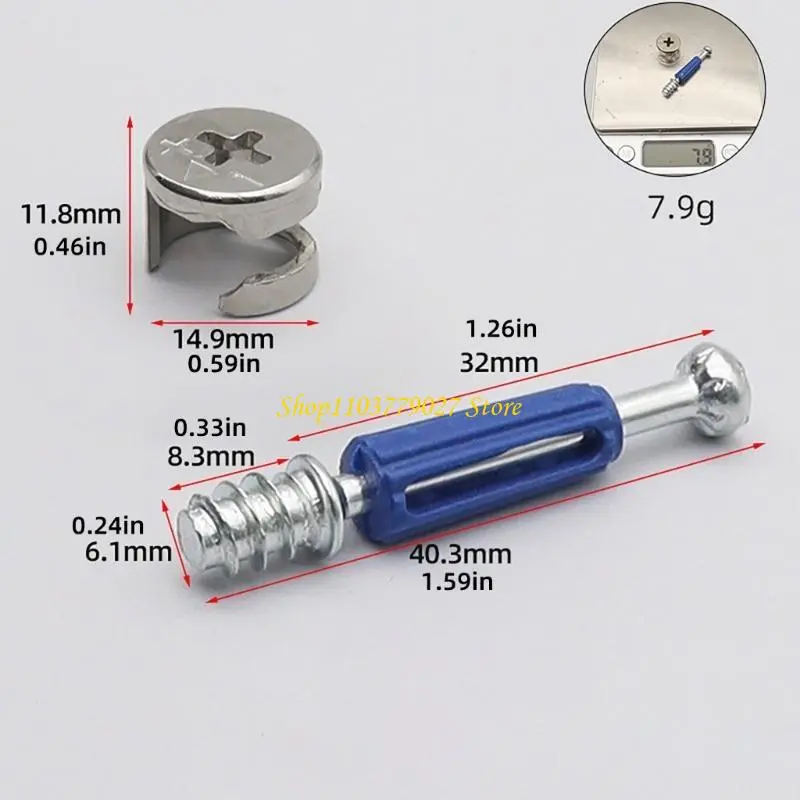C4DF 100Pieces Twist Lock Fasteners for Furniture Connecting Fittings Includes Cabinet Nut and Tapping Screws Daily Use