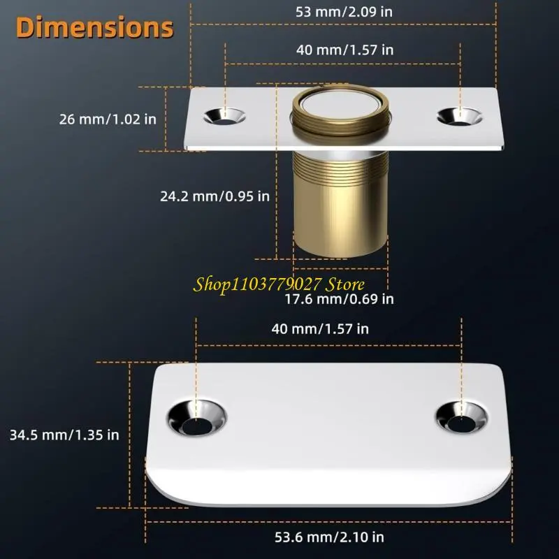 C4DF 4Pcs Balls Door Catches Internal Door Adjustable Balls Magnet Latches Door Hardware for Pantries Cupboard Closet