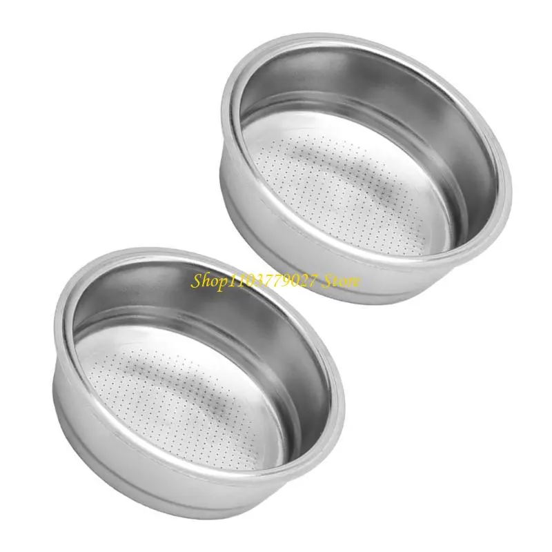 C4DF Pack of 2 Coffee Strainer 51/58mm Stainless Steel Filter Basket for Automatic Coffee Machines Easy to Use
