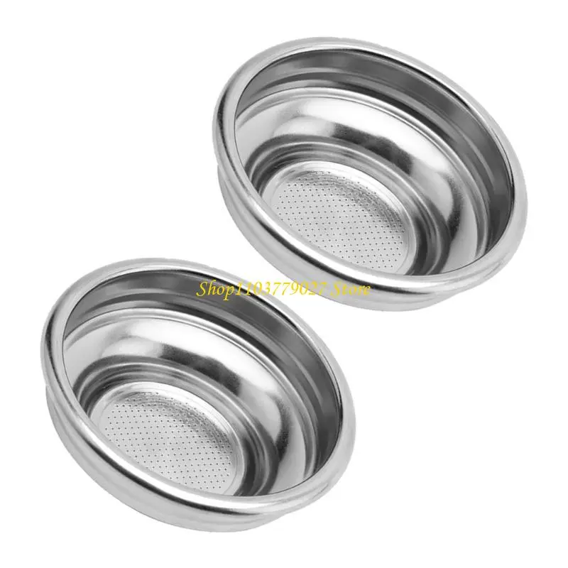 C4DF Pack of 2 Coffee Strainer 51/58mm Stainless Steel Filter Basket for Automatic Coffee Machines Easy to Use