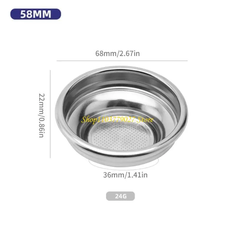 C4DF Pack of 2 Coffee Strainer 51/58mm Stainless Steel Filter Basket for Automatic Coffee Machines Easy to Use
