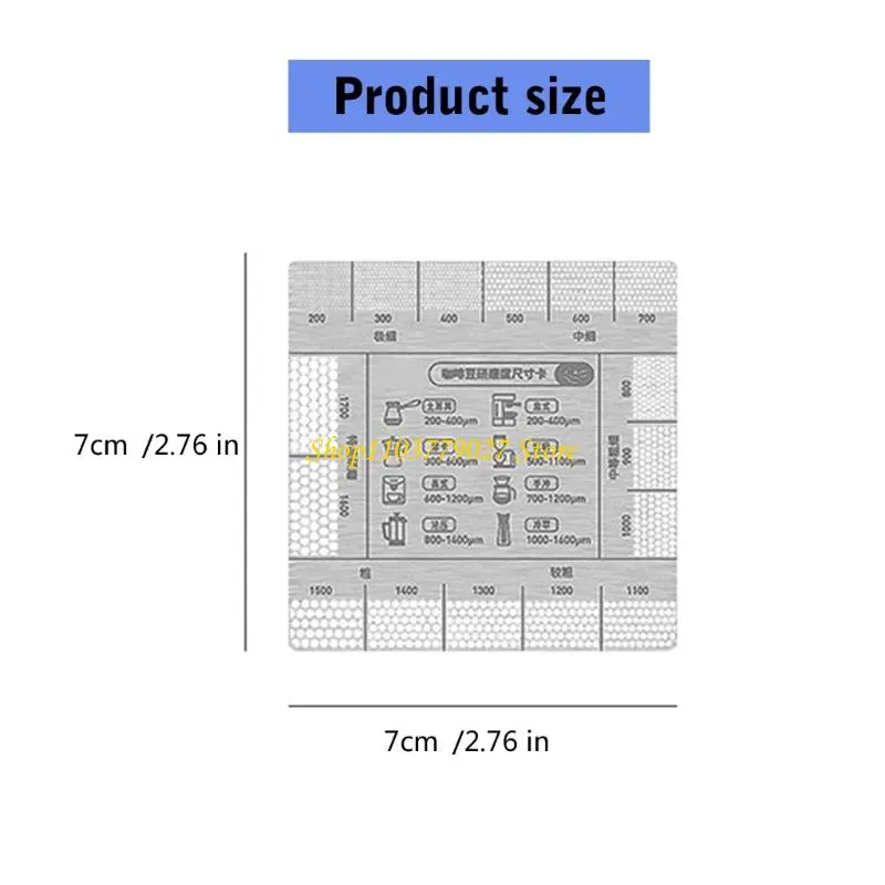 C4DF Coffee Grind Reference Card Grind Size Chart Stainless Steel For Perfectly Brews