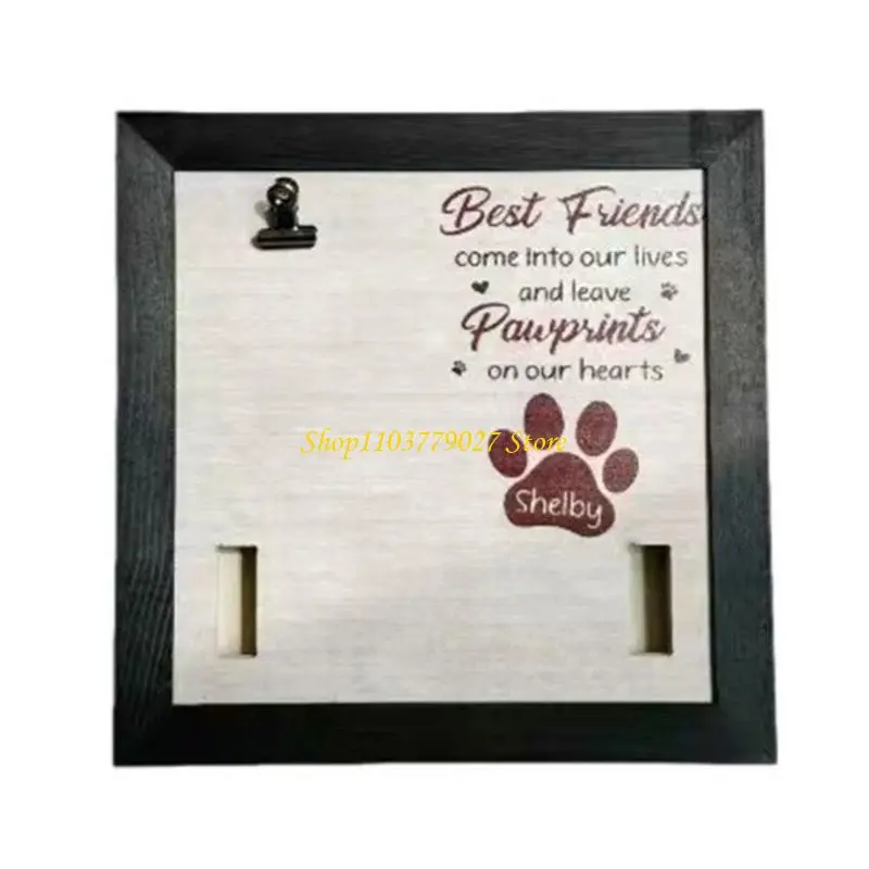 C4DF Elegant Frame for Pet Photo Display and Collar Holder Pet Memorial Frame