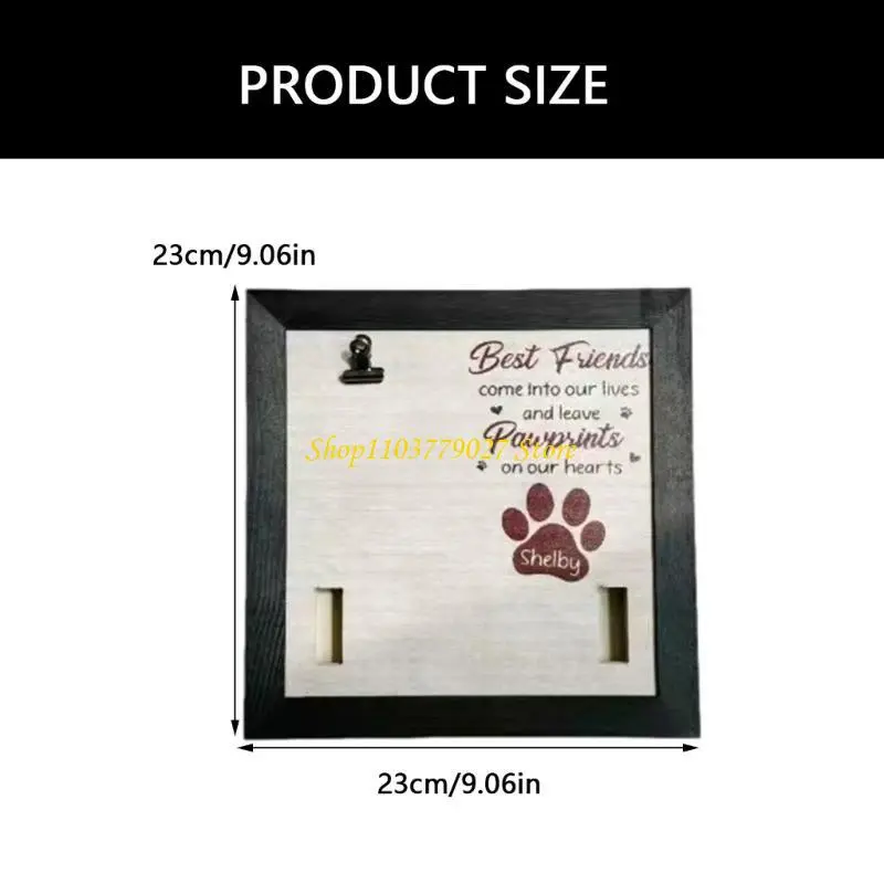C4DF Elegant Frame for Pet Photo Display and Collar Holder Pet Memorial Frame