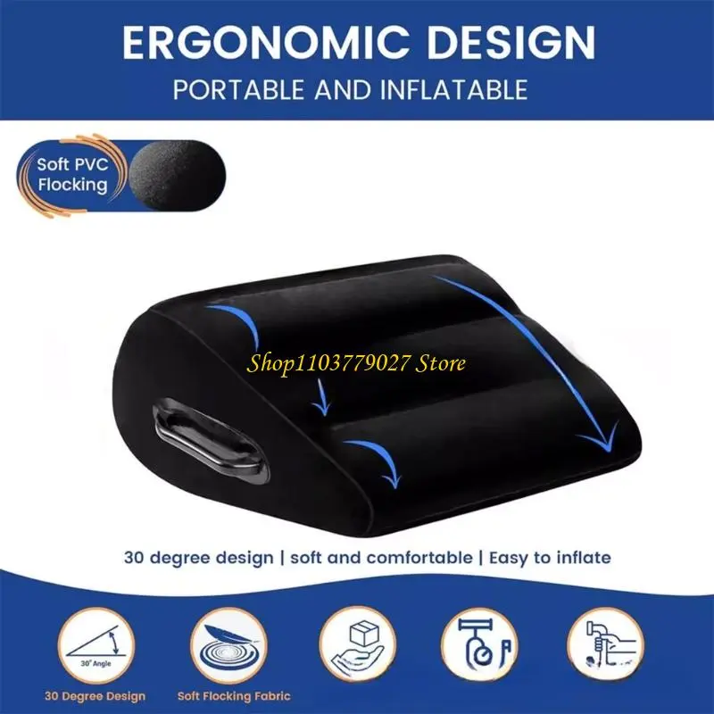 C4DF Ergonomic Air Pillow For Pains Relief Bed Rest Support Lightweight Foldable Cushions Quick Inflation Design