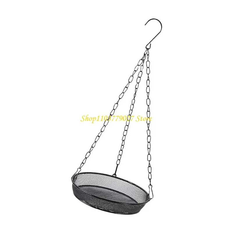 C4DF Iron Mesh Hanging Bird Feeder Tray Outdoor Garden Decoration for Bird Watching Accessories